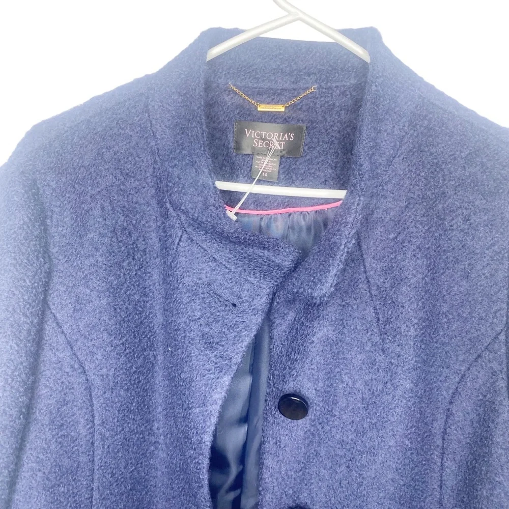 Victoria’s Secret navy blue boucle dress coat trench coat - Picture 4 of 7